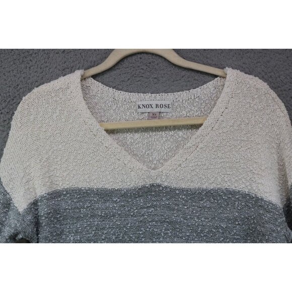 Knox Rose Popcorn Knit Long Sleeve Sweater-Size XS-Striped-Lagenlook - Picture 4 of 9